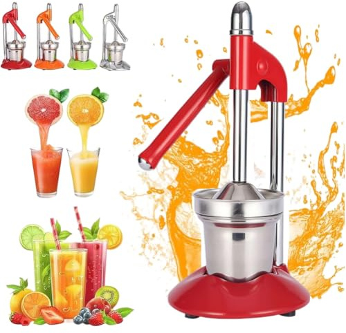 Exprimidor de mano de hierro fundido, exprimidor profesional de cítricos de alta resistencia, máquina de trituración de cítricos de limón de acero inoxidable para zumo de naranja de limonada fresca