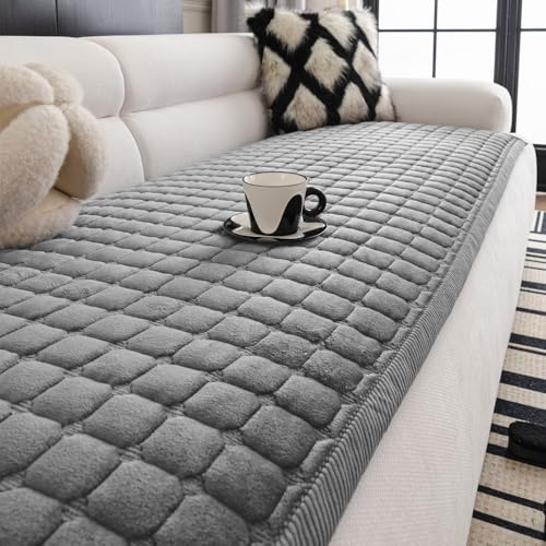 QHAIYYBF Samt Sofabezug Ecksofa l Form Sofa Überzug Couchbezug Sofa/Couch Wurfdecke Eckcouch Neue Universelle rutschfeste Sofa Überwurf,Solide Strukturierte Ultra Stretch Sofa Überzug für Wohnzimmer