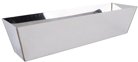 SALALIS Bandeja de Mezcla Antiadherente de Acero Inoxidable, Resistente, para Enlucir, Cemento, Mortero, Masilla, Agarre Cómodo para Entusiastas de la Artesanía