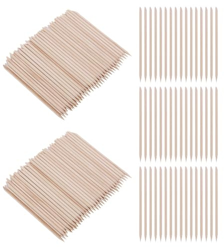 VILLFUL 300 Pezzi Bastoncini per Cuticole in Legno di Betulla 15 CM, Set da 300 Pezzi Doppia Punta per Manicure e Pedicure, Strumento Professionale per Rimozione e Spingi Cuticole,