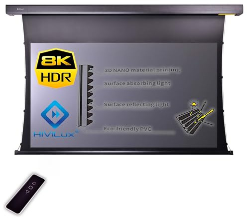 HiViLux® UST Tension CLR/ALR Motor Leinwand Dualspann für Ultra-Kurzdistanz-Beamer/Laser TV: HiViPrism Cinema HDR Hochkontrast/8K/4K/3D (150Zoll 16:9 Bild:332x187cm Schwarz)