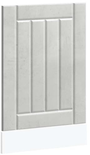 XHNIFBN Lucca Cache de lave-vaisselle Gris béton 45 x 1,5 x 67 cm Avant résistant à l'humidité pour appareil sous meuble