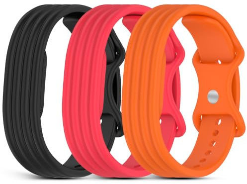 GuardLook 3 silikonremmar kompatibla med Google Fitbit Air, mjukt justerbart vattentätt sportarmband, bekväma, slitstarka lätta ersättningsarmband för män och kvinnor