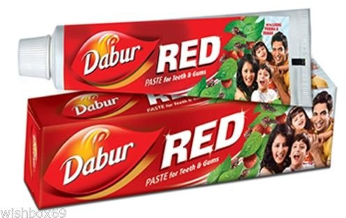 5 x Dabur röd tandpasta toothache plack färsk breath tand 100 g