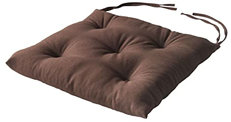 Amber Linen NEW COLOURFUL SEAT PAD DINING ROOM GARDEN KITCHEN CHAIR CUSHIONS WITH TIE ON (CHOCLATE BROWN)