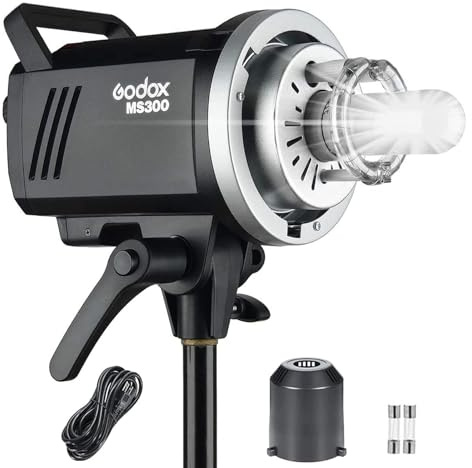 Godox MS300 Flash Stroboscopico da Studio da 300W GN58 0,1-1,3 s Tempo di Riciclo,Sistema 2,4G X,Lampada Pilota da 150W con Attacco Bowens per Riprese di Ritratti in Studio Fotografico