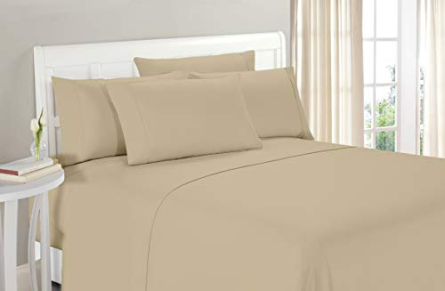 GLIMMER TEXTILE 100% Organic Cotton 1200 Thread Count Full(54x75) Taupe Sheet Set | Sateen Weave |Hotel Luxury Bedding 4 Piece Sheet Sets| Breathable & Soft | Fits Upto 20 Deep Pocket Mattress.