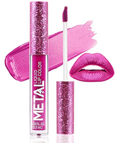 Boobeen Metallic Liquid Lipsticks Matte Lips Lipstick Pearl Glitter Lip Gloss High Pigment Long Lasting Nonstick Lip Glaze Makeup für Frauen und Mädchen
