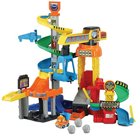 VTech Toot-Toot Drivers Construction Site, Car Tracks for Kids with Lights and Sounds, Vehicle Playset with Included Dumper Truck for Toddlers, 12 Months, 2, 3, 4 + Years, English Version