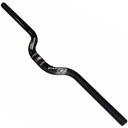 FukkeR Trekking & City Fahrradlenker 25.4mm Comfort 440/460/580/600/620mm Kohlefaser MTB Riser Bars Mountainbike Lenker für BMX DH XC AM FR (Color : Black, Size : 600mm)