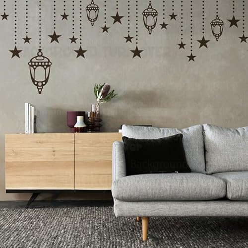 50cm Ramadan Kareem Festival Eid Mubarak Laterne Stern Schablonen Für Wände An Der Wand Vorlagen Dekoration Kühlschränke Große Vorlage Dekorativer Gips Ziegel Elektrisch