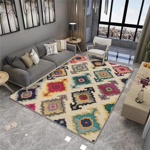 RUGMRZ Deko Zimmer Teenager Geometrische Anti-Rutsch Auslegware Teppichboden Mehrfarbig Teppich Badezimmer Wohnzimmer möbel modern Teppich deko Zimmer Teenager zimmerdeko Teenager mädchen80x120CM