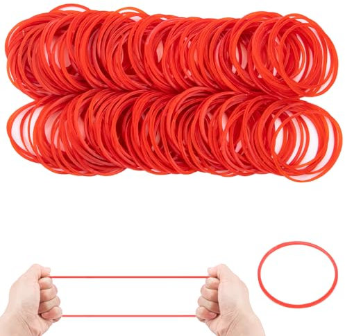 Rubber Bands 38mmRubber Elastic Bands 400Pcs Red Thick Natural Rubber Bands Heavy Duty Strong Elastic Bands for Tie Dye, Hair Home, Pens, Crab,Catapults, Bills, Bank Paper, Office Supplies