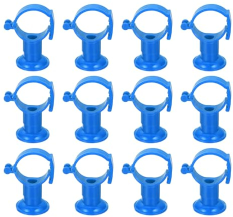 Sourcing Map 12Pcs Blue PVC Pipe Clamps, Fit for 32-40mm OD Tubing, Hanger Clamp Water Pipe Support