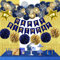Azul marino y oro decoraciones de cumpleaños para niños hombres niñas mujeres,de oro para cumpleaños compromiso aniversario partido decoración traje