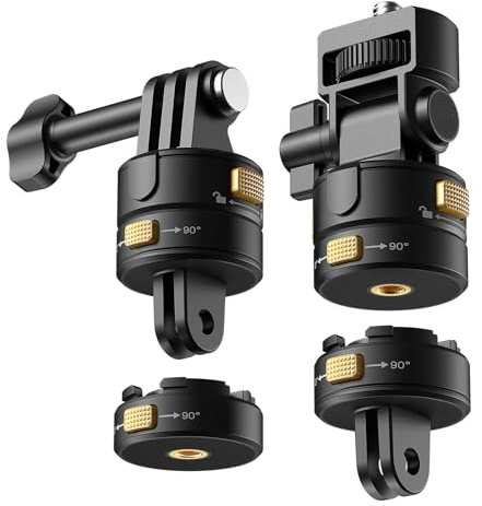 NEEWER 4 in 1 Action Kamera Halterung Set, kompatibel mit Hero 13 12 11 Max DJI Osmo Action Insta360, Magnetische Metall Quick Release Mount mit 1/4 Gewinde und Klappfingern für POV Aufnahmen, GP-23