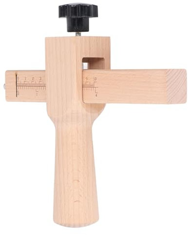 Wooden Belt Cutter Leather Cutting Tools Leather Strip and Strap Cutter with 4 Blades for Handicraft DIY Projects