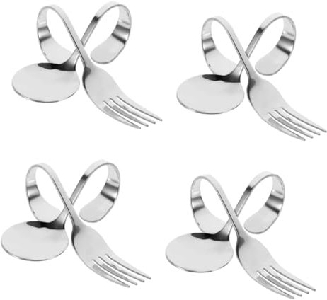 Cabilock 8piezas Cucharas y Tenedores De Mango Curvado Inoxidable para Postres y Ensaladas Utensilios De Servicio Elegantes y Duraderos