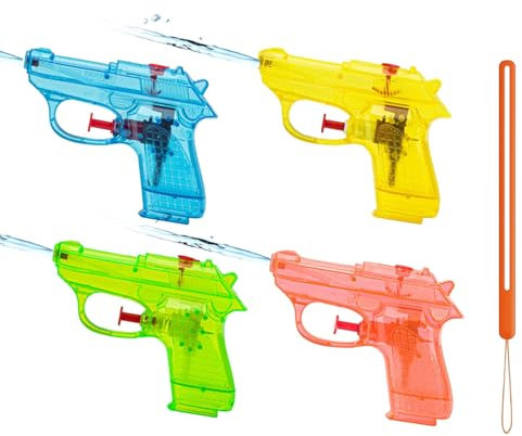 Wasserpistole für Kinder Klein Wasserspritzpistole Wasser Spritzpistole Kunststoff Water Blaster Spielzeug Mini Wasserpistole mit Lanyard Spritzpistole Wasser Wasserpistole Spielzeug für Kinder (4)