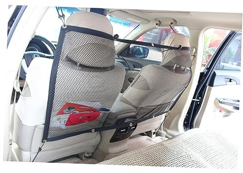 FONDOTIN Auto-haustierbarriere Aus Sicherheitsnetz Für Hunde Und Personen Verstellbare Elastische Gurte Passt Für Autos Suvs Und Lkws Installieren Und Aufzubewahren