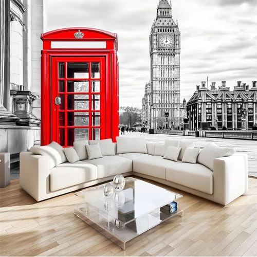 Fotomurales Decorativos Londres Papel Pintado 450x315 cm 3D Mural Londres Murales Póster Pared No Tejido Dormitorio Salón Paredes Decoración Fotomural Panorámico q3196
