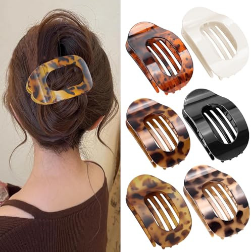Tumurup Pince Cheveux Femme Plate 6 Pièces | Pinces à Cheveux Antidérapantes & Élégantes | Hair Clip Mat Confortable (Conduite, Détente Allongé)