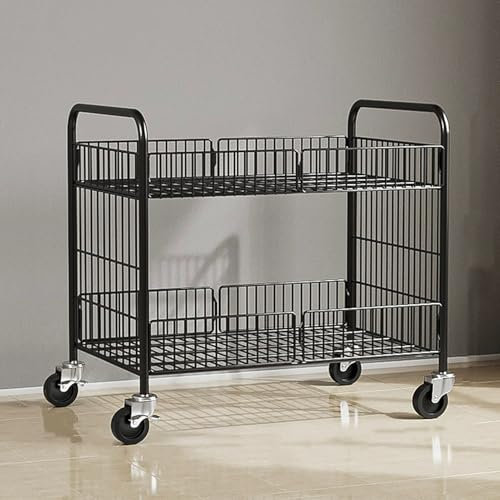 Aoligei Estanteria Metalica Almacenaje con Ruedas, Paneles de Rejilla, para Supermercados, Tiendas, Exhibición Comercial, Ferias Artesanales, 100 * 55 * 85cm (Negro)