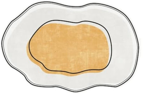 Unregelmäßig geformter Plüsch-Teppich – weicher, dicker, waschbarer Teppich für Schlafzimmer und Wohnzimmer – große Nachttisch-Bodenmatte (J 80 x 160 cm)