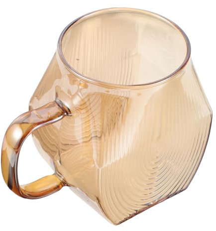 Mikikit Taza de Leche de Vidrio Resistente al Calor 250ml Reutilizable con Diseño Elegante para Desayuno Familiar