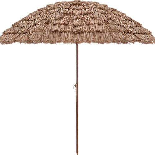 JTPMYFT Ombrellone in Paglia inclinabile, ombrellone da Spiaggia Rotondo da 2 m con Funzione di inclinazione for bloccare Il Sole e la Pioggia, Adatto for Spiaggia, Giardino, terrazza.(62.9inch)