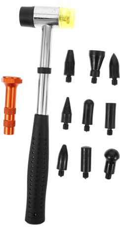 Amosfun Set per Riparazione Ammaccature Auto, in Ferro e Gomma, Martello e Punte di Precisione per Carrozzeria e Riparazioni Domestiche