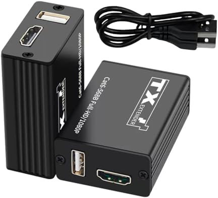 DBEIXIWEI HDMI KVM-förlängare kräver Cat6 Ethernet-nätverkskabel Full-HD 1080P upp till 30 m signalområde för DVR NVR-inspelare