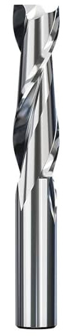 Temhyu Fresa en espiral HRC65 de 2 flautas, fresa de extremo plano de aluminio, broca enrutadora de grabado de Máquina de corte CNC de acero de alta velocidad de 6mm(D16 d16 H63 L 123)