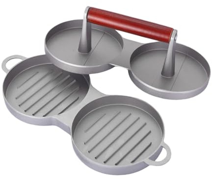MUELODSIC Presse Burger Double Alliage Aluminium Moule à Galettes de Viande Outil de Cuisine Pratique et Ergonomique pour Hamburger Maison