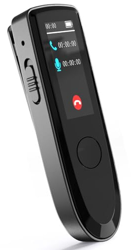 Annadue Bluetooth Röstinspelare, Musikspelare Samtalsinspelningsenhet med Ryggklämma, Inspelning med en Knapp, Digital Display, för Möten Intervjuer Föreläsningar (64G)