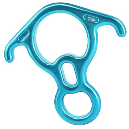 Corrosion-Resistant Figures 8 Descender for Abseiling & Operations Construction Aluminum Alloy Eight Descender Rock Climbing Rappelling Device Multi Purpose Lightweight Climbing Equipment Mountain
