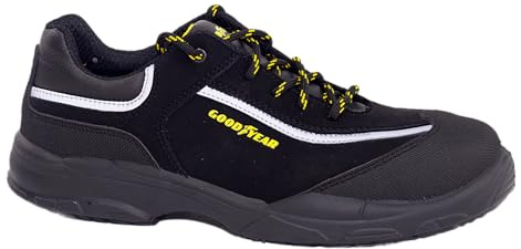 Goodyear G1388601C - Zapatos de Seguridad Unisex - Nobuk Negro S3 SRC - Protección y Durabilidad - Ideal para Diversas Actividades Laborales - Talla 43