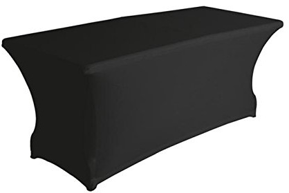 Stabiler Gartentisch Klapptisch aus Kunststoff mit schwarzer Stretch Husse |