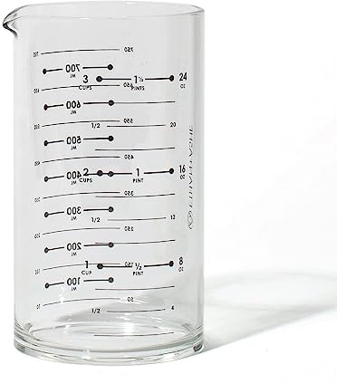 Cocktail Mixing Glass - Ethan+Ashe - Lab Series - 750 ML Dishwasher Safe, Borosilicate Glass - Bar Tools & Bartender Accessories - Batch Drink Mixing Beaker