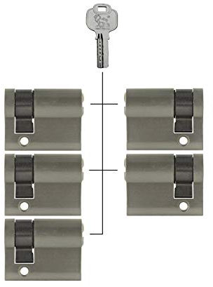 5x Halbzylinder verstellbar 40 mm 30/10 gleichschließend inkl. 25 Schlüssel