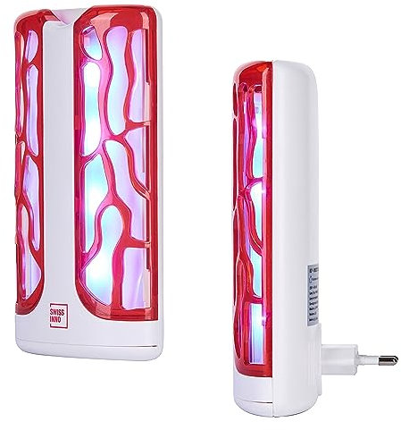 SWISSINNO Insektenvernichter - Mini Insektenleimfänger 4 Watt LED | Mückenlampe Fliegenfalle | Mückenfalle Mückenschutz | Gegen Mücken + Fliegen im Innen, Effizient