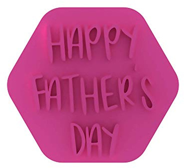 LissieLou Happy Fathers Day Style 1 Cookie Stamp Father's Day Love Icing Fondant Embosser - Light Pink