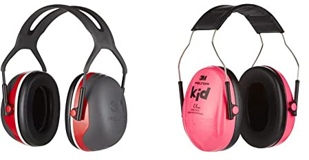 3M Peltor Premium Plus Ohrenschützer X3A, Kapsel-Gehörschutz mit Kopfbügel, Geeignet für hohe Geräuschpegel von 95-110 dB, Dämmt Geräuschbelastung um 33dB (SNR) & Kapselgehörschutz für Kinder H510AK