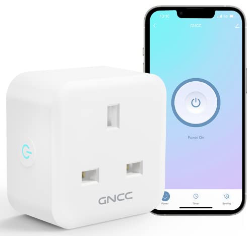 Smart Plug GNCC WiFi Plugs Works with Google Home Smart Socket Wireless Remote Control Timer Smart WiFi Outlet Without Energy Monitoring, 2.4Ghz Only, 13A 3120W