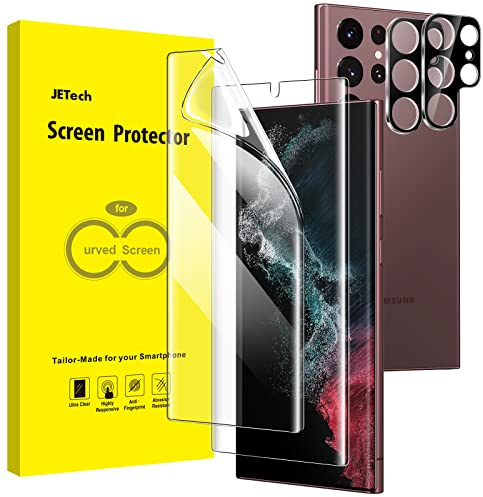 JETech Skärmskydd för Samsung Galaxy S22 Ultra 5G 6,8 Tum med Kameralinsskydd, Screen Protector Flexibel TPU Film, Fingeravtryck ID Kompatibel, HD Klar, 2-Pack Varje