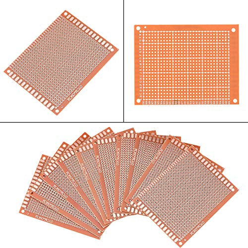 10 Pièces/ensemble de Circuits Imprimés Universels pour Expériences électroniques et Prototypes de Bricolage PCB Simple Face 7x9cm, Cartes de Prototypage Circboard