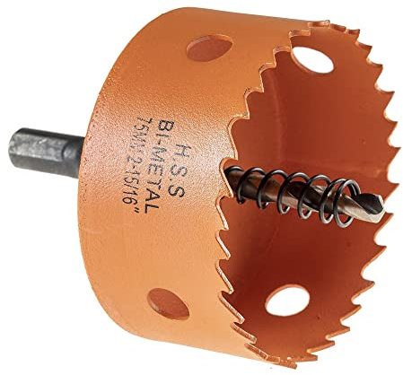 Sega a tazza con punta di centraggio, fresa a tazza in acciaio HSS bimetallico, attacco professionale per alluminio, legno, ghisa, ottone, per trapano manuale o avvitatore a batteria con filettatura