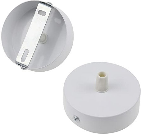 2 pezzi metallo bianco baldacchino luce pendente soffitto baldacchino copertura baldacchino 80mm connettore plafoniera metallo scatola di giunzione, accessorio luce baldacchino