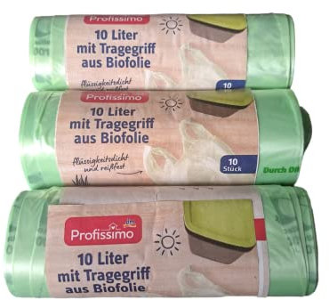 Profissimo 3 Rollen 10 L Biomüllbeutel mit Tragegriff