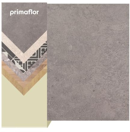 Primaflor Sol PVC TURVO 200x50 cm Béton foncéau mètre 2 m de large – sans phtalates, antistatique & isolation phonique, compatible chauffage au sol